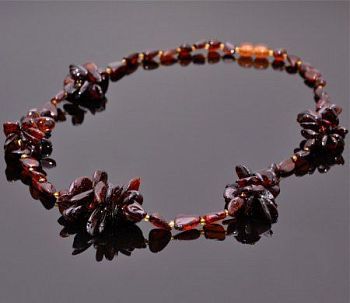 Бусы Янтарь "Цветы" арт.НЯН-п515