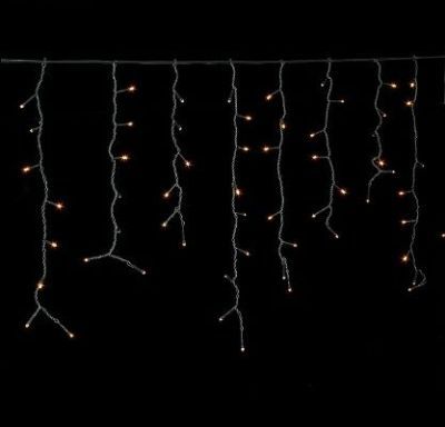 Гирлянда уличная "Бахрома" (Ш:3 м, В:0,6 м, нить темная, желтый)