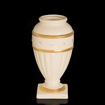 Ваза "Слана" белая со стразами Swarowski