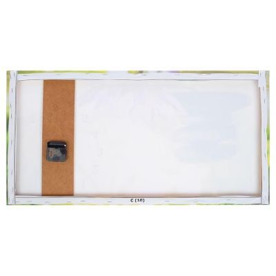 Часы настенные, на холсте, серия: Цветы, "Цветы и камни", 40х76  см, стрелки микс