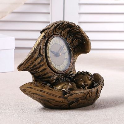 Часы настольные "Спящий ангел", цвет золото, h=25.5 см