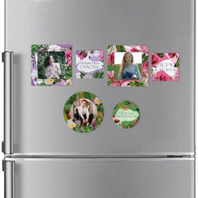 Набор магнитов-фоторамок «С 8 марта», 3 шт., 8 х 8 см