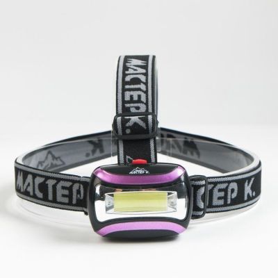 Фонарь налобный, серия: "Мастер К", 1 LED, 5 х 7 см, 3 ААА, микс