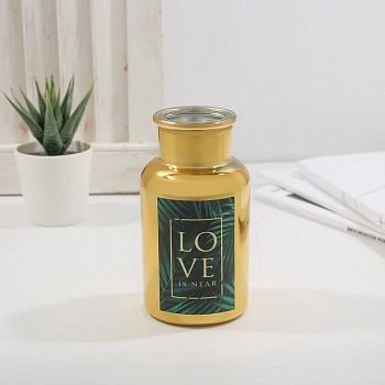 Ваза стеклянная Love, 12.3 х 6.5 х 6.5 см