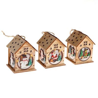 Световой декор с подвеской «Домики» 9 см, МИКС