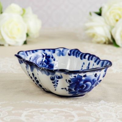 Салатник «Весна», 14×20×6 см, гжель