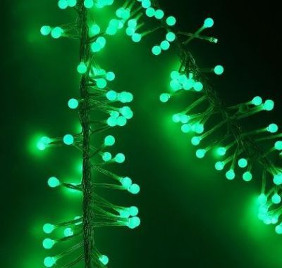 Гирлянда "Метраж" уличная (УМС, Мишура шарики Д:6 м. Н.С. зелёный)