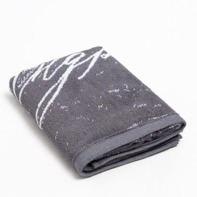 Полотенце именное махровое Этель "Андрей" серый, 50х90см, 100% хлопок, 420гр/м2