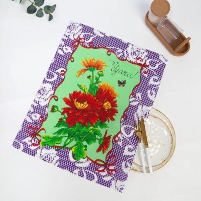 Полотенце вафельное  "Удачи" 45х60 см, сиреневый, 160 гр/м, хл,