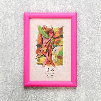 Фоторамка "Розовая флюорисцентная" пластик 10х15 см