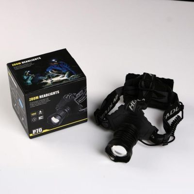Фонарь налобный, Led P70, 5 режимов, от USB