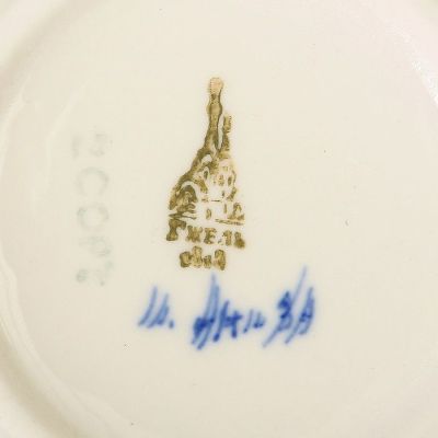 Салатник "Ракушка" малый, гжель фарфор, 2с