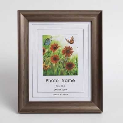 Фоторамка пластик 20х25 см "Широкий серебристый багет" 31,6х26,6х2,4 см