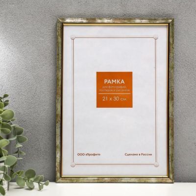 Фоторамка пластик 21х30 см 1557 бронза