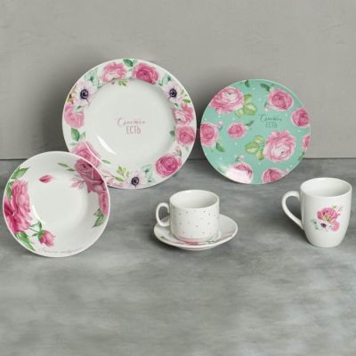 Тарелка суповая "Розы и пионы", 22,5 см