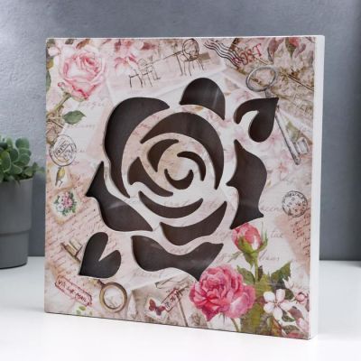 Ночник настенный "Роза" LED от батареек 3хАА 3х30х30 см