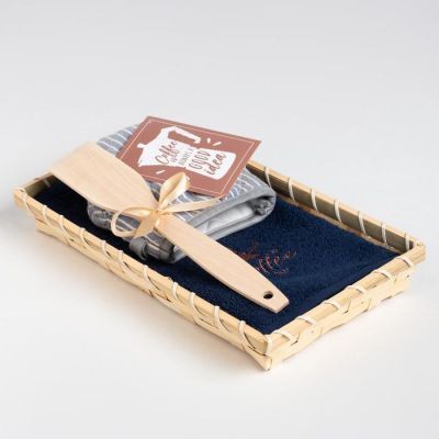 Набор кухон. Coffee time в корзинке: полотенце, прихватка, лопатка