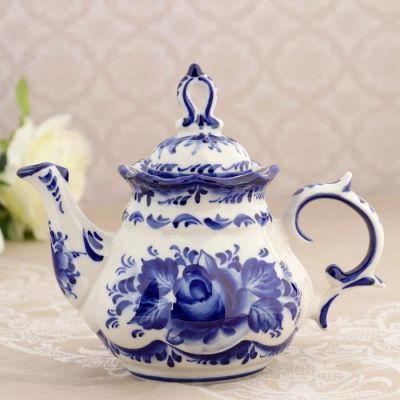 Чайник «Анемон», 10×18×15 см, гжель