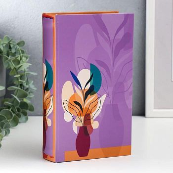 Сейф-книга дерево кожзам "Ваза с цветами на столе" 21х13х5 см
