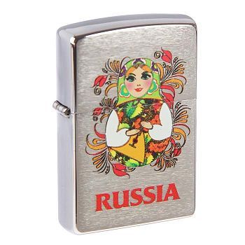 Зажигалка ZIPPO 200 MATROSHKA DOLL 2 с покрытием Brushed Chrome