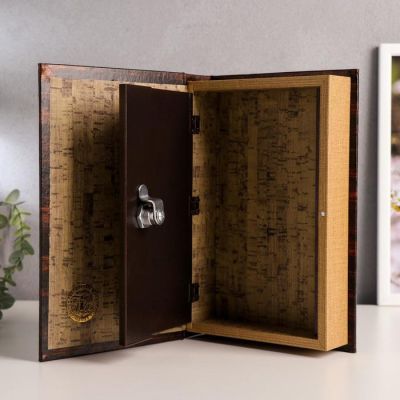 Сейф дерево книга "Ирисы" состаренный, кожзам 26х17х5 см