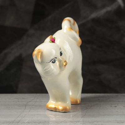 Копилка "Кот бублик", покрытие лак, белая, 20 см