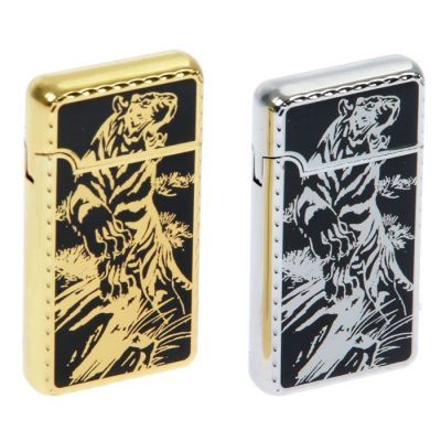 Зажигалка газовая "Тигр в прыжке", пьезо, 3х6 см, микс