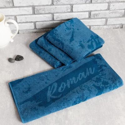 Полотенце именное махровое Этель "Роман" 50х90см, 100% хлопок, 420гр/м2