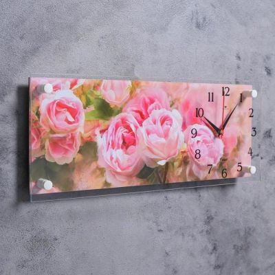 Часы настенные, серия: Цветы, "Пионы", 20х50 см