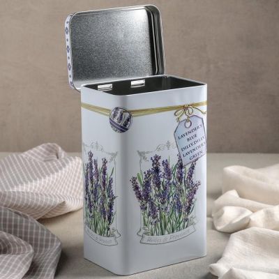 Банка для сыпучих Рязанская фабрика жестяной упаковки «Лаванда», 2,7 л, прямоугольная