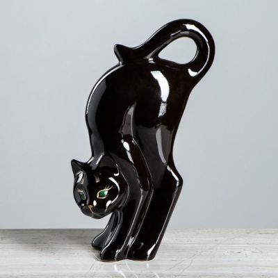 Копилка "Кот сиамский", покрытие глазурь, чёрная, 33 см