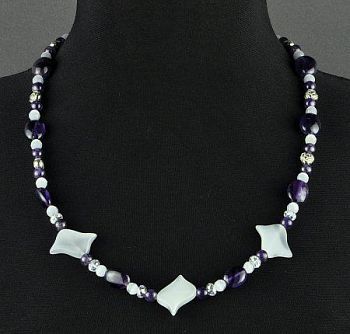 Бусы Аметист, кошачий глаз "Гала" арт.АНТ-329