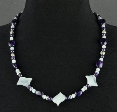 Бусы Аметист, кошачий глаз "Гала" арт.АНТ-329