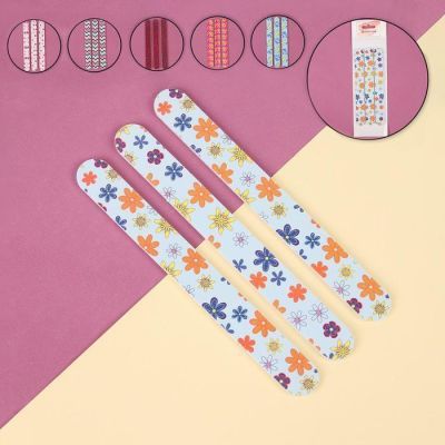 Пилки-наждаки, абразивность 240/240, 18 см, 3 шт, рисунок МИКС