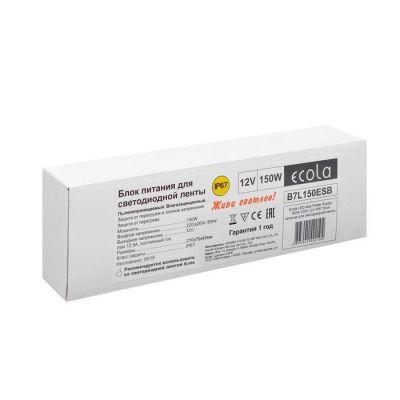 Блок питания Ecola для светодиодной ленты 12 В, 150 Вт, IP67