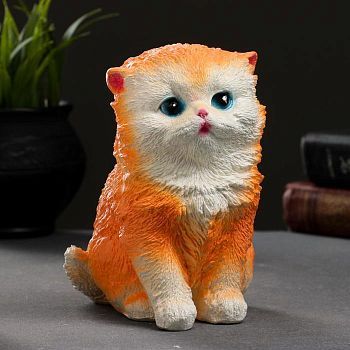 Копилка "Котенок" рыжий, 16х9х13см