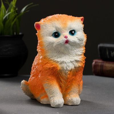 Копилка "Котенок" рыжий, 16х9х13см