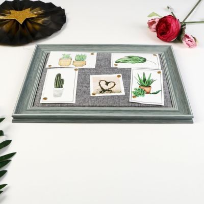 Фоторамка пластик на 5 фото 8х8; 10х10; 9х13 см "Текстура серая" 30х40 см