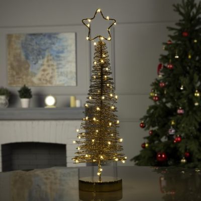 Светодиодная фигура «Ёлка плетёная» 11 × 46 × 11 см, металл, батарейки АААх3 (не в комплекте), свечение тёплое белое