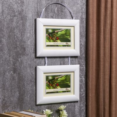 Фоторамка на 2 фото 10х15 см "Двойная на тесьме" белая