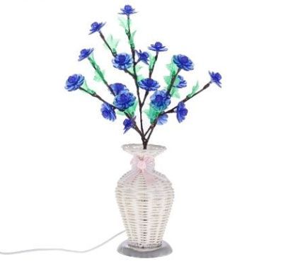 Светодиодная ваза с цветами (60 × 12 см. синий)