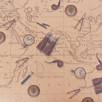 Бумага упаковочная крафтовая «Карта странствий», 50 × 70 см