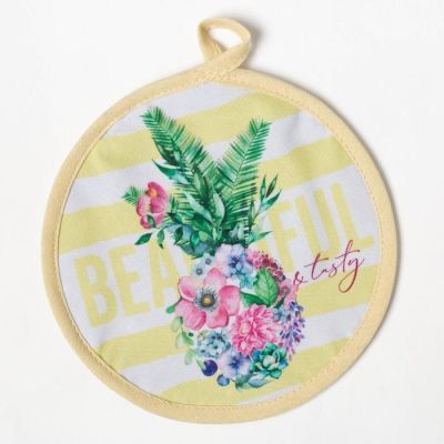 Прихватка "Цветущий ананас"17х17см,35% х/л,65% п/э,ватин 250г/м2