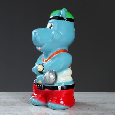 Копилка "Бегемот-рэпер", глянец, разноцветная, 27 см