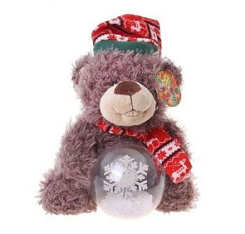 Мягкая игрушка механическая "Мишка" (снежный шар крутится)