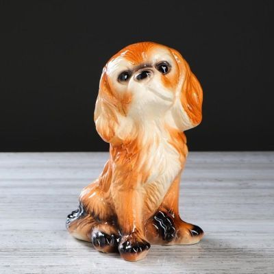 Копилка "Ши-тцу", глазурь, коричневый цвет, 23 см, микс