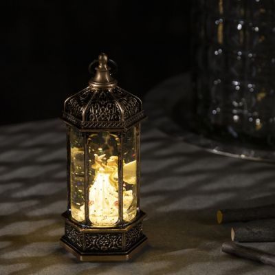 Светодиодная фигура «Ангел в ротонде» 6.3 × 14 × 6.3 см, пластик, блёстки, батарейки AG13х3, свечение тёплое белое