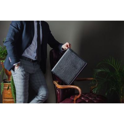 Папка деловая. отдел на молнии, цвет чёрный