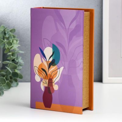 Сейф-книга дерево кожзам "Ваза с цветами на столе" 21х13х5 см