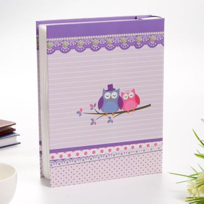 Фотоальбом на 200 фото 10х15 см "Две совушки" МИКС